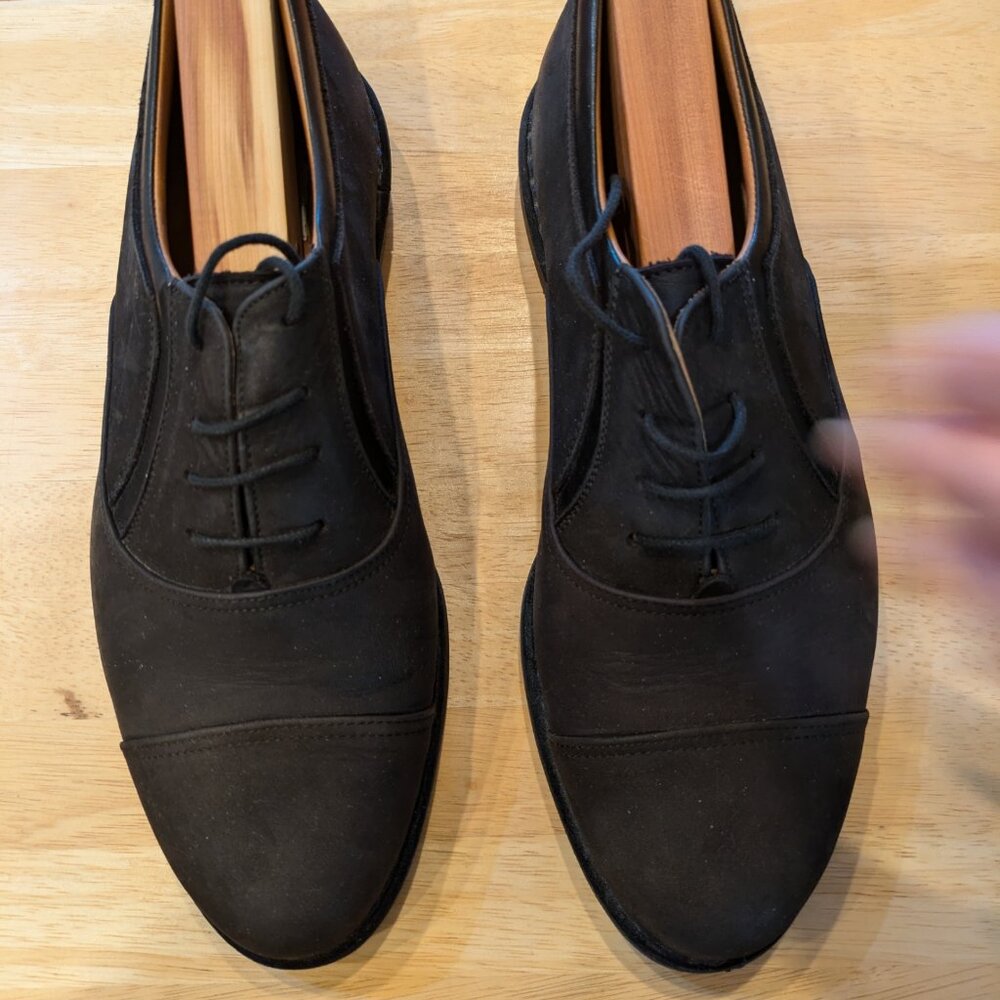 VINTAGE Cable & Co Captoe Nubuck, Black, Excellent - Worn